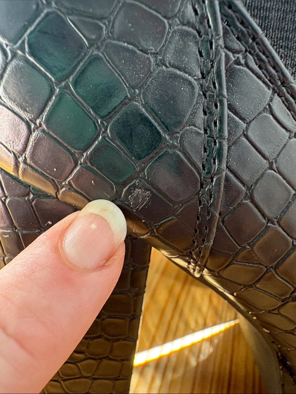 Black Reptile/Snake Embossed Platform Chelsea Ankle Boots